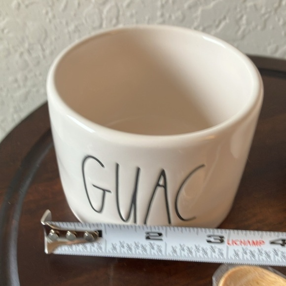 Rae Dunn: Artisan Guac & Salsa Bowl Set- 2 Bamboo Spoons - Picture 13 of 16